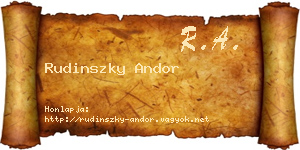 Rudinszky Andor névjegykártya