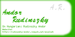andor rudinszky business card